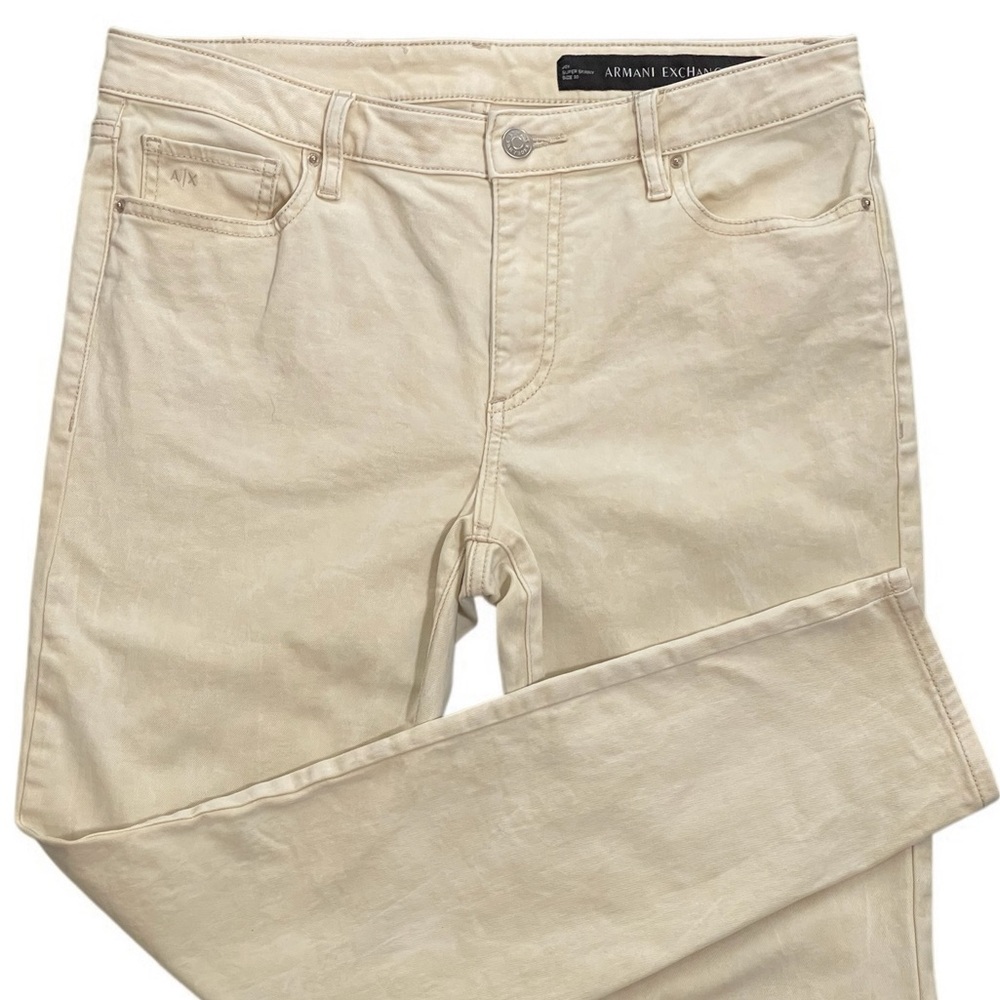 Armani Exchange J01 Super Skinny High Quality Denim Jeans Sz 30 Cream Color A|X